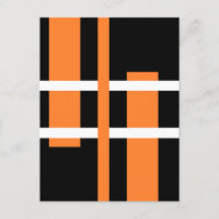 Lignes d'art moderne Abstrait Orange Blanc Noir
