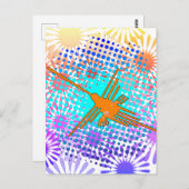 Carte Postale Lignes de Nazca Dorées Perdues Colibri (Devant / Derrière)