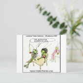 Carte Postale Lignes de ramassage de cricket amusantes (Debout devant)