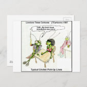 Carte Postale Lignes de ramassage de cricket amusantes (Devant / Derrière)