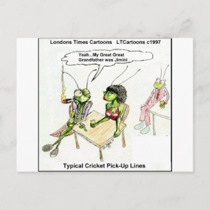 Carte Postale Lignes de ramassage de cricket amusantes