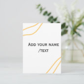 Carte Postale lignes de texte de nom de bordure espagnole jaune (Debout devant)