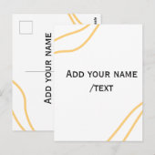 Carte Postale lignes de texte de nom de bordure espagnole jaune (Devant / Derrière)