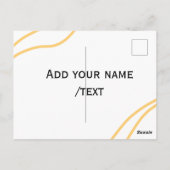 Carte Postale lignes de texte de nom de bordure espagnole jaune (Dos)