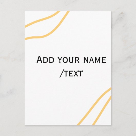 Carte Postale lignes de texte de nom de bordure espagnole jaune (Devant)