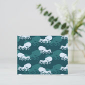 Carte Postale Lignes Du Motif Octopus (Debout devant)