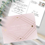 Carte Postale Lignes Gold Déco Rose Blanc Enregistrer Le Mariage<br><div class="desc">・ ***cette conception fait partie d'une collection correspondante*** ________________________________ ce modèle de conception est entièrement modifiable / personnalisable par vous le client - cliquez sur personnaliser un autre bouton si vous souhaitez déplacer, ajouter, supprimer ou apporter des modifications importantes à la conception ______________________ _______ *si vous avez des questions de...</div>