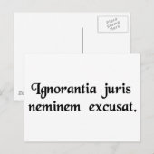 Carte Postale L'ignorance de la loi n'excuse personne. (Devant / Derrière)