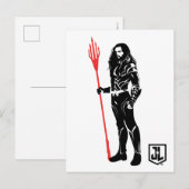 Carte Postale Ligue de Justice | Aquaman Pose Noir Pop Art (Devant / Derrière)
