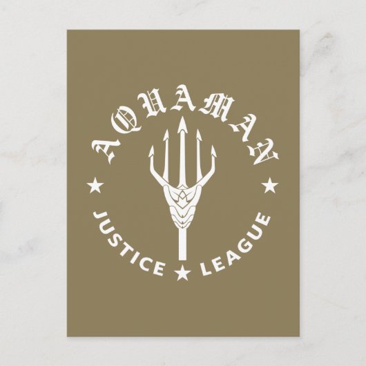 Carte Postale Ligue de Justice | Aquaman Retro Trident Emblem (Devant)