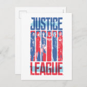 Carte Postale Ligue de Justice | Blue & Red Group Pop Art (Devant / Derrière)