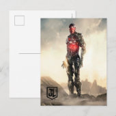 Carte Postale Ligue de Justice | Cyborg Sur Le Champ De Bataille (Devant / Derrière)