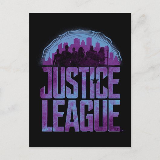 Carte Postale Ligue de Justice | Justice League City Silhouette (Devant)