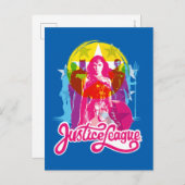 Carte Postale Ligue de Justice | Retro Group & Logo Pop Art (Devant / Derrière)