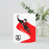 Carte Postale Ligue de Justice | Superman Flying Noir Pop Art (Debout devant)