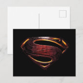 Carte Postale Ligue de Justice | Symbole de superman métallique (Devant / Derrière)