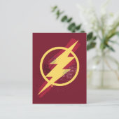 Carte Postale Ligue de Justice | Symbole Flash brosse et demi-to (Debout devant)