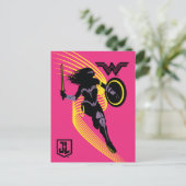 Carte Postale Ligue de Justice | Wonder Woman Icon Silhouette (Debout devant)