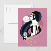 Carte Postale Ligue de Justice | Wonder Woman Profil Pop Art (Devant / Derrière)