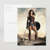 Carte Postale Ligue de Justice | Wonder Woman Sur Le Champ De Ba (Devant / Derrière)