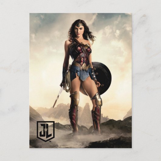 Carte Postale Ligue de Justice | Wonder Woman Sur Le Champ De Ba (Devant)