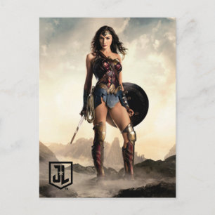 Carte Postale Ligue de Justice   Wonder Woman Sur Le Champ De Ba