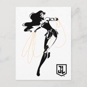 Carte Postale Ligue de Justice   Wonder Woman with Lasso Pop Art