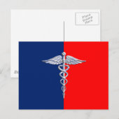 Carte Postale Ligue des symboles médicaux de Silver Caduceus (Devant / Derrière)