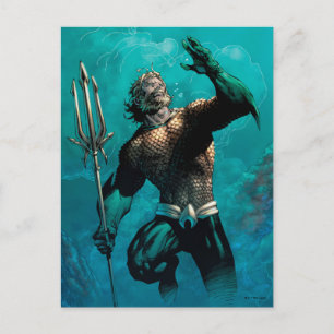 Carte Postale Ligue Justice #10 Aquaman Noyé Variant de Terre