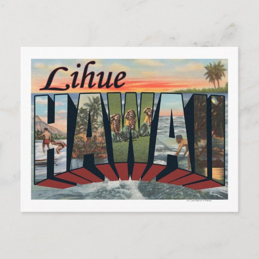 Carte Postale Lihue, HawaiiGrandes lettres ScènesLihue, HI (Devant)