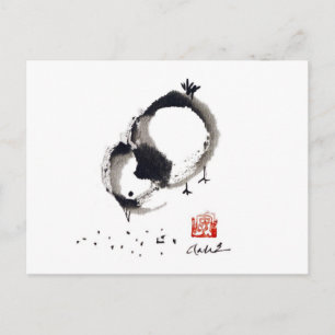 Carte Postale Lil Chick, Sumi-e par Andrea Erickson