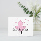 Carte Postale Lil' Sister Pink Chick & Hearts (Debout devant)