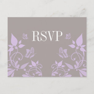 Carte postale Lilac Butterfly Floral RSVP