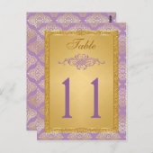 Carte Postale Lilac, FAUX Parties scintillant Damask Numéro de t (Devant / Derrière)