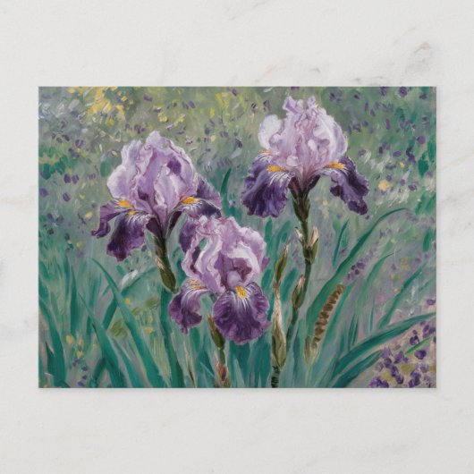 Carte Postale Lilac Irises, Iris Mauves, Claude Monet (Devant)