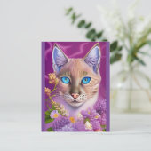 Carte Postale Lilac Lynx pointe Chat siamois dans le violet (Debout devant)
