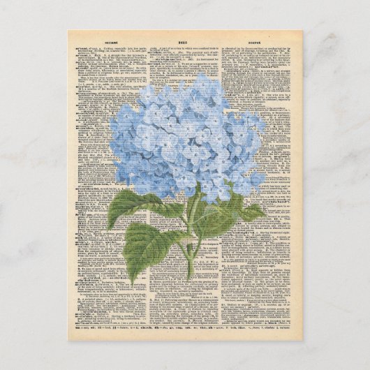 Carte Postale Lilacs bleu doux du dictionnaire vintage (Devant)