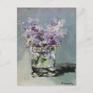 Carte Postale Lilacs en verre par Edouard Manet
