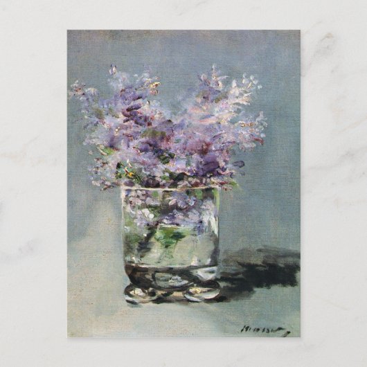 Carte Postale Lilacs en verre par Edouard Manet (Devant)