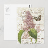 Carte postale lilas vintage (Devant / Derrière)