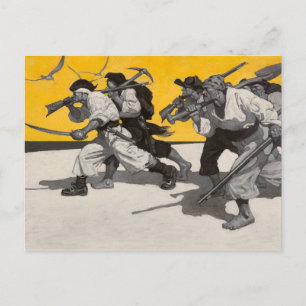 Carte Postale L'île au trésor, 1911 par Newell Convers Wyeth