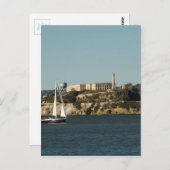 Carte Postale L'île d'Alcatraz et un voilier solitaire (Devant / Derrière)