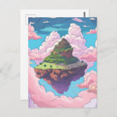 Carte Postale L'île dans les nuages (Devant / Derrière)