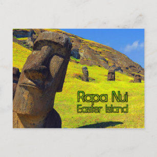 Carte Postale L'île de Pâques Rapa Nui stylisée