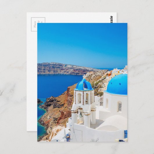 Carte Postale L'île de Santorin - Caldera, Grèce (Devant / Derrière)