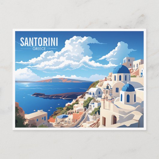 Carte Postale L'île de Santorin en Grèce Voyage (Devant)