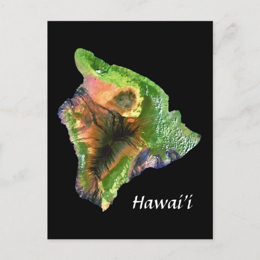 Carte Postale L'île d'Hawaii de Space Landsat Image (Devant)