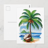 Carte Postale L'île tropicale des Cocotiers (Devant / Derrière)