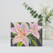 Carte Postale Lilies plantes (Debout devant)