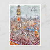 Carte Postale Lille France Voyage Lieu Aquarelle (Devant)